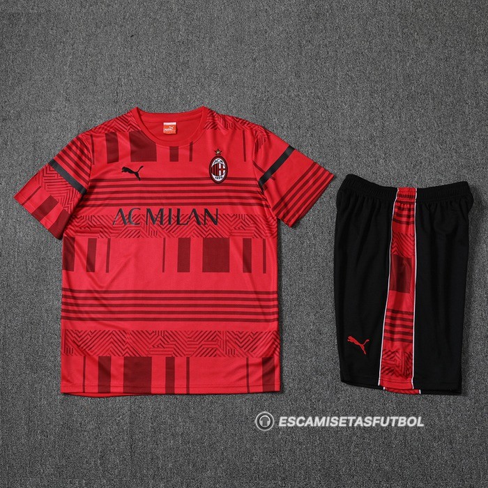 Chandal del AC Milan Manga Corta 22-23 Rojo - Pantalon Corto